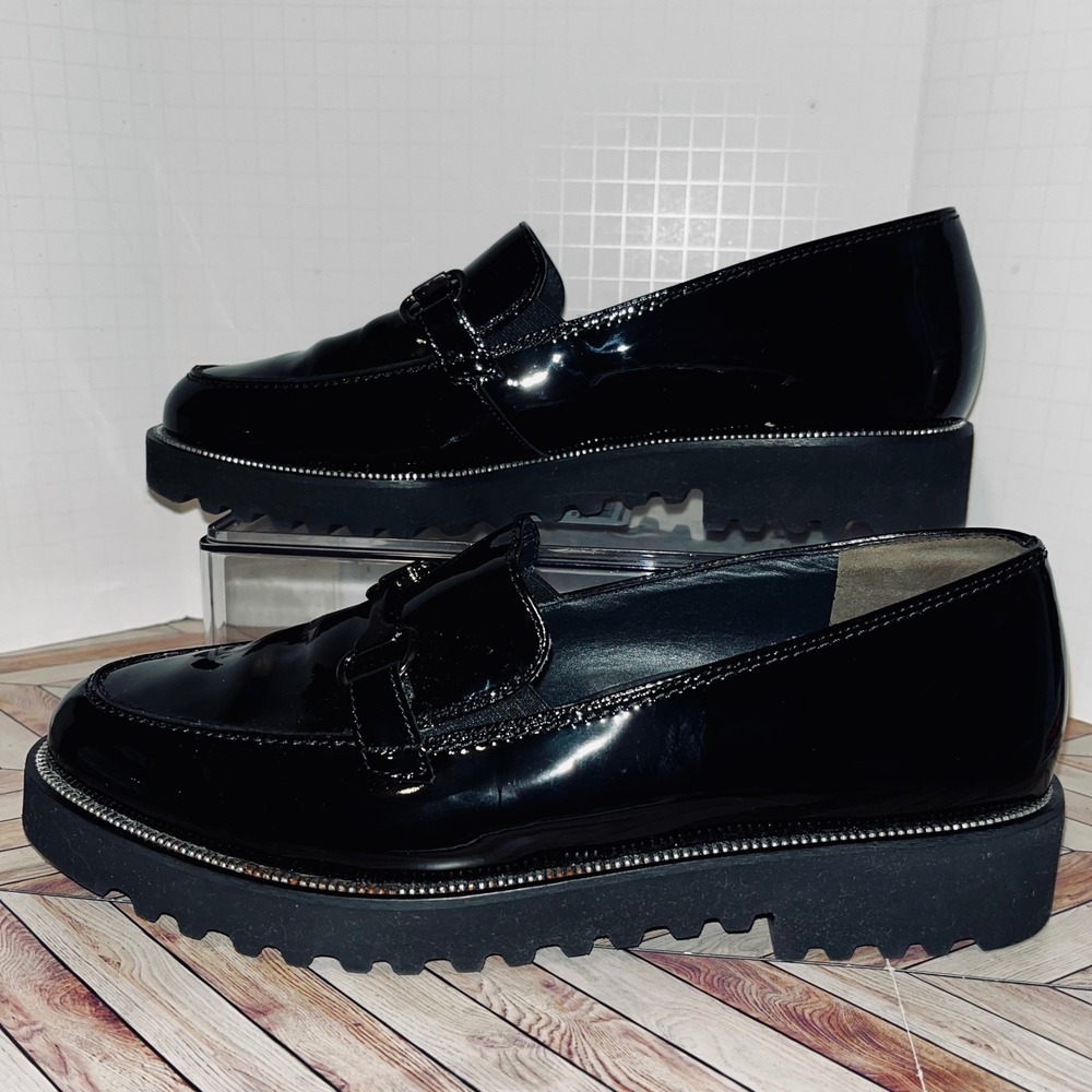 Paul Green‎ Nandi LFR Horse Bit Loafers Womens 9.5 Black Patent Leather Lug Sole - Picture 13 of 13